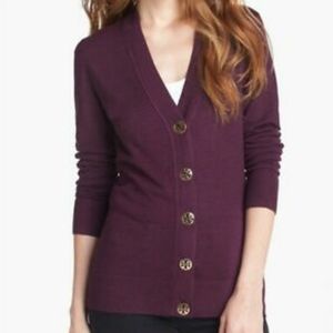 Tory Burch Purple Simone Cotton Cardigan Size XS